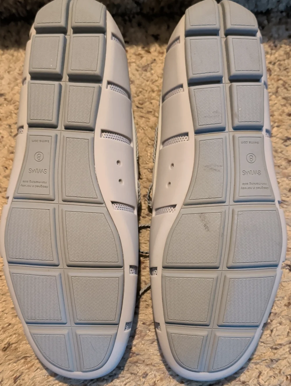 Swims Light Gray Mesh Boat Shoes with Orange Insoles